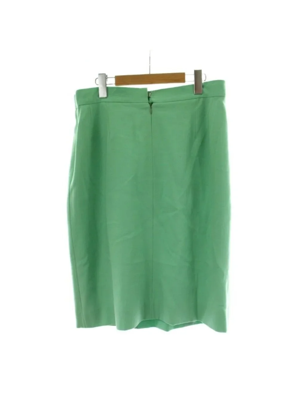 Celine Tight Skirt Wool 46 Mint Green Knee Length Chain Decoration Logo Ring PP - Picture 2 of 9